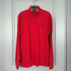 NWT Ralph Lauren Men's Red Quarter-Zip Pullover Sweater
